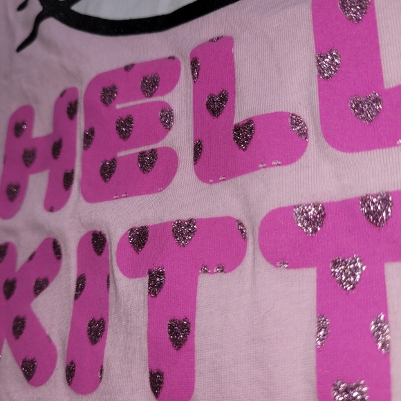 Hello Kitty (Sanrio) Y2K đ Pink Glitter T-Shirt! Girls 14/16 or Women's XS/S! - Picture 5 of 14